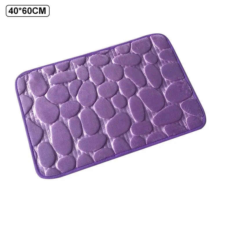 Non-Slip Cobblestone Embossed Bathroom Mat