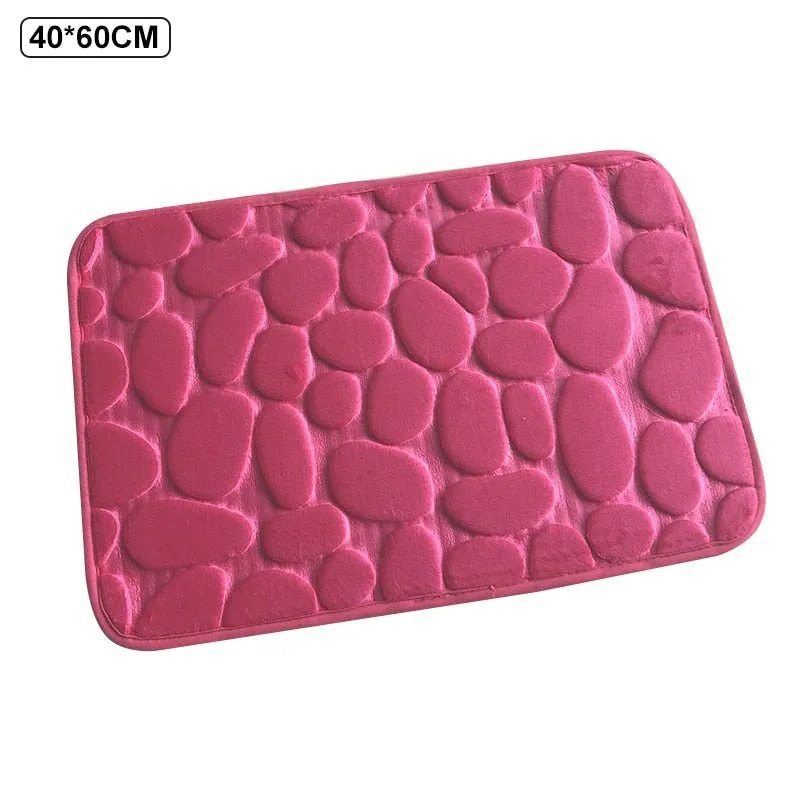 Non-Slip Cobblestone Embossed Bathroom Mat