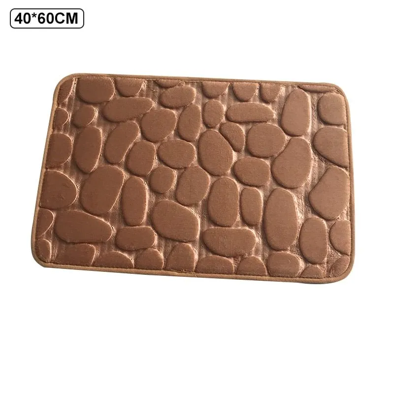 Non-Slip Cobblestone Embossed Bathroom Mat