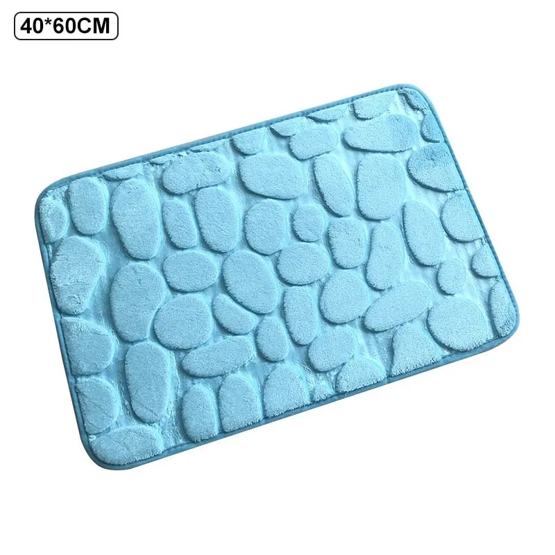 Non-Slip Cobblestone Embossed Bathroom Mat