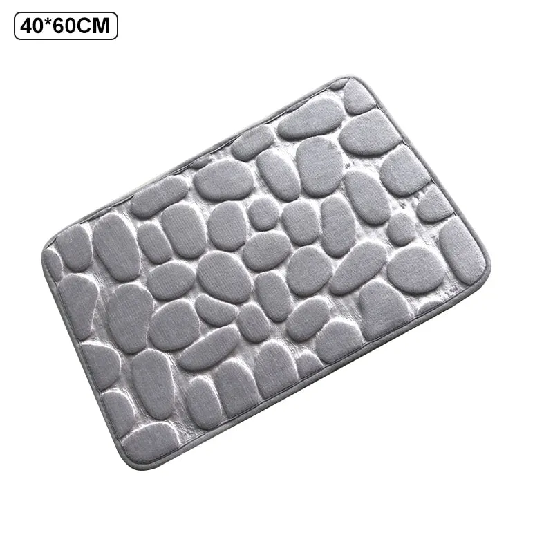 Non-Slip Cobblestone Embossed Bathroom Mat