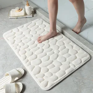 Non-Slip Cobblestone Embossed Bathroom Mat