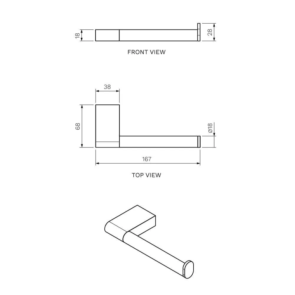 Parisi Linfa Toilet Roll Holder - Matt Black