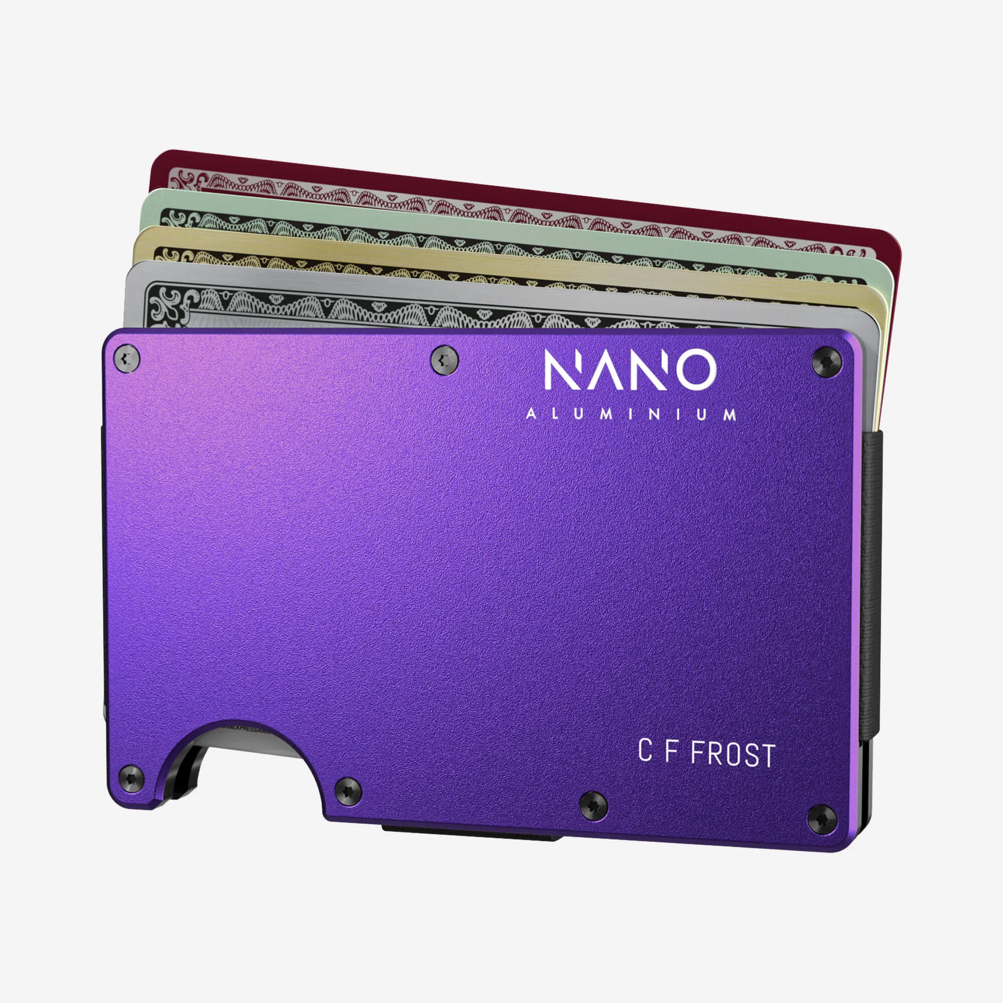 Personalised AirTag Cash Strap Wallet (Nebula Purple)