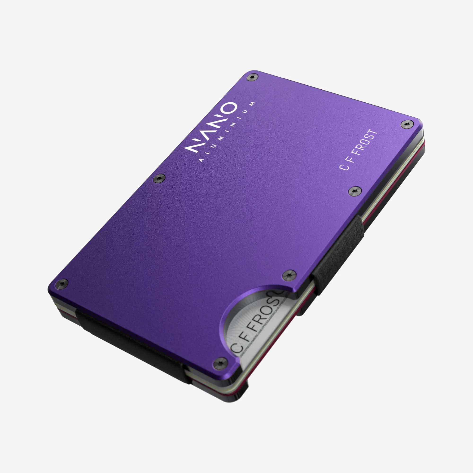 Personalised AirTag Cash Strap Wallet (Nebula Purple)