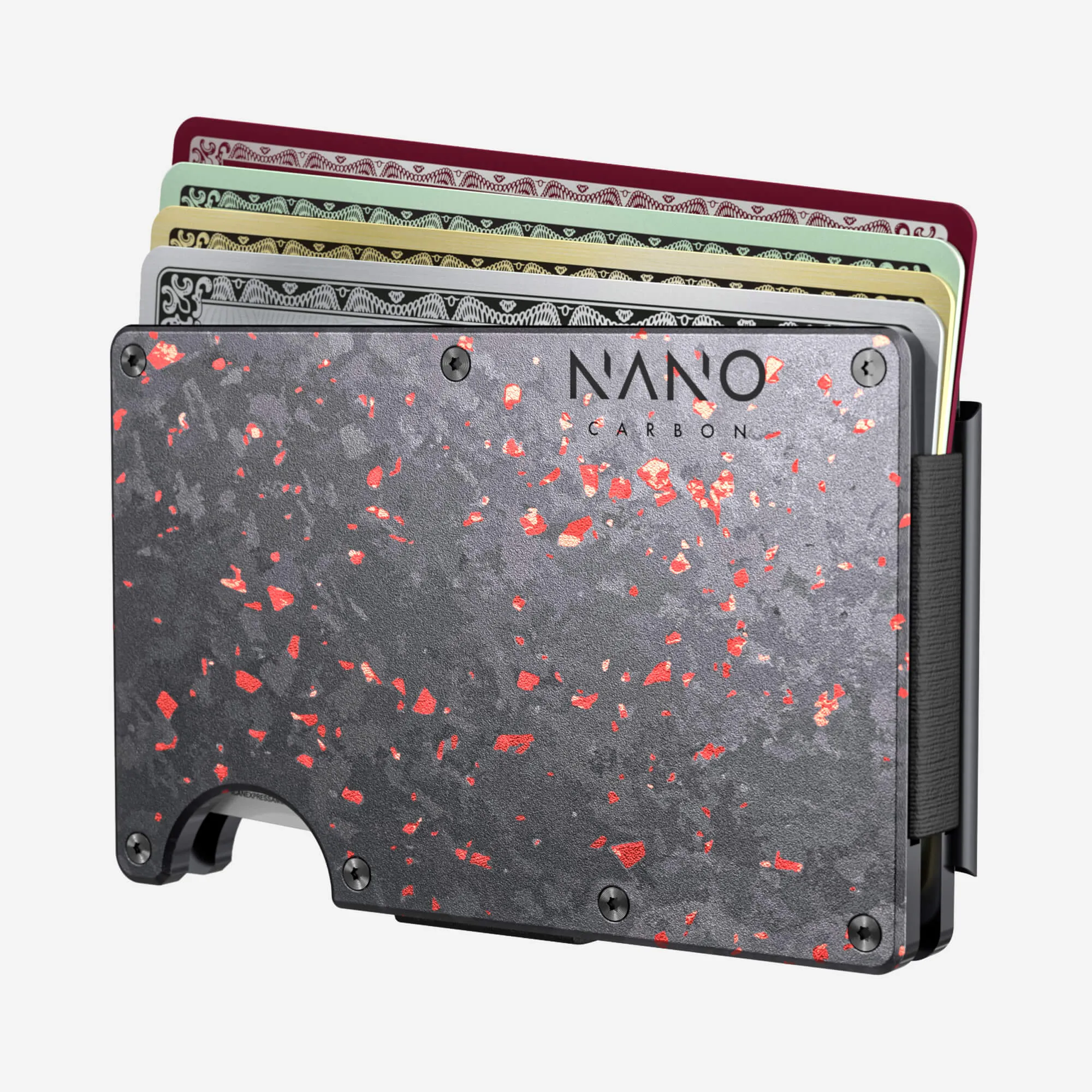 Personalised Money Clip Wallet (Nero/Rosso)