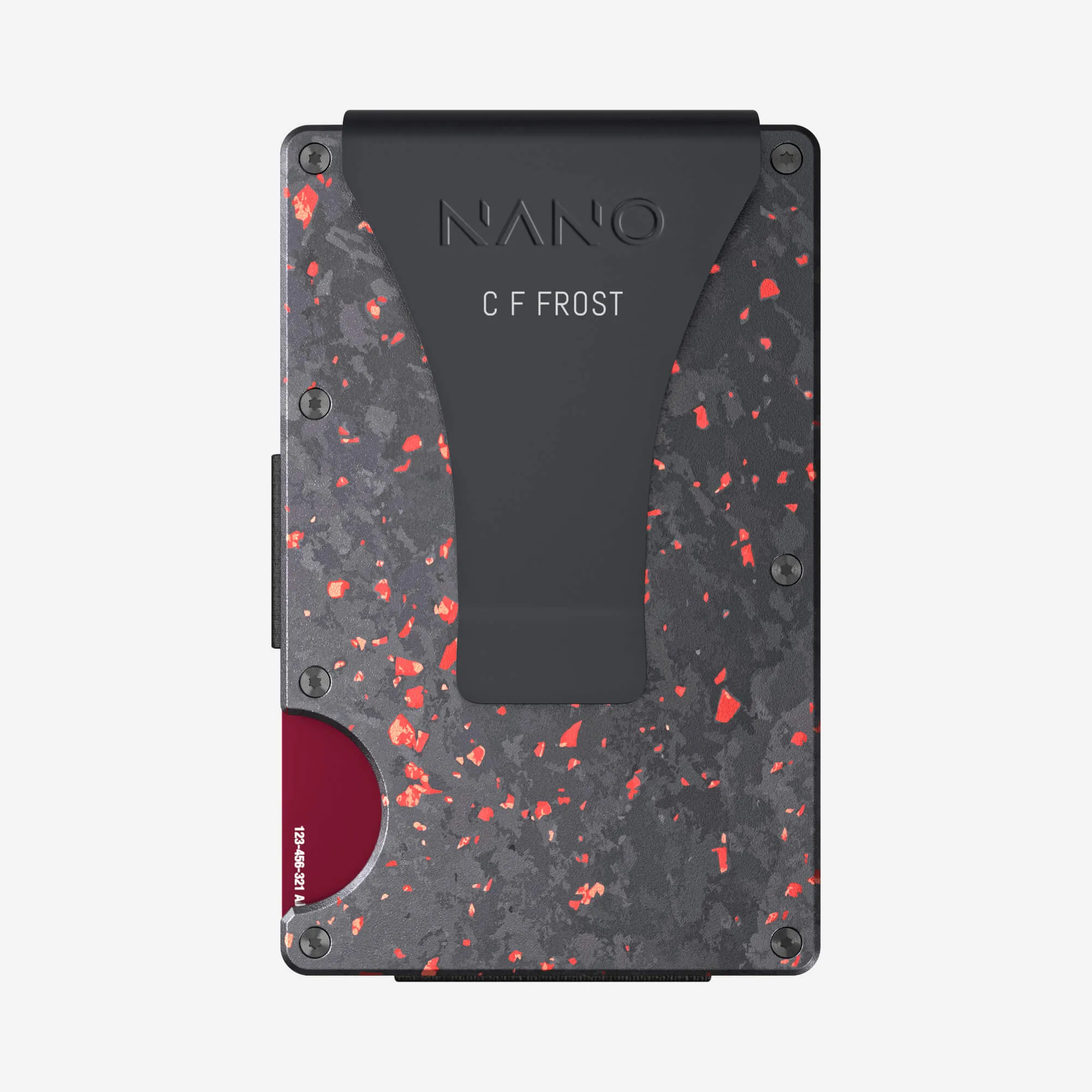 Personalised Money Clip Wallet (Nero/Rosso)