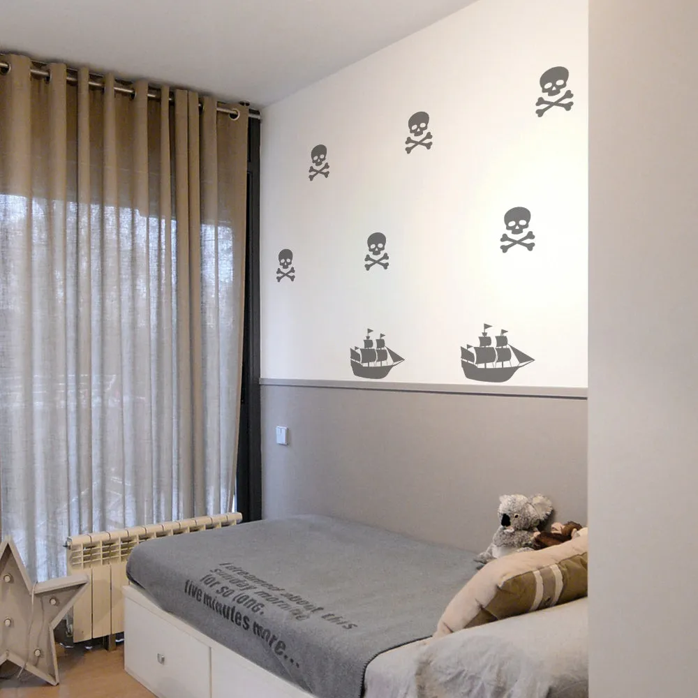 Pirate Skull & Crossbones Removable Wall Decals