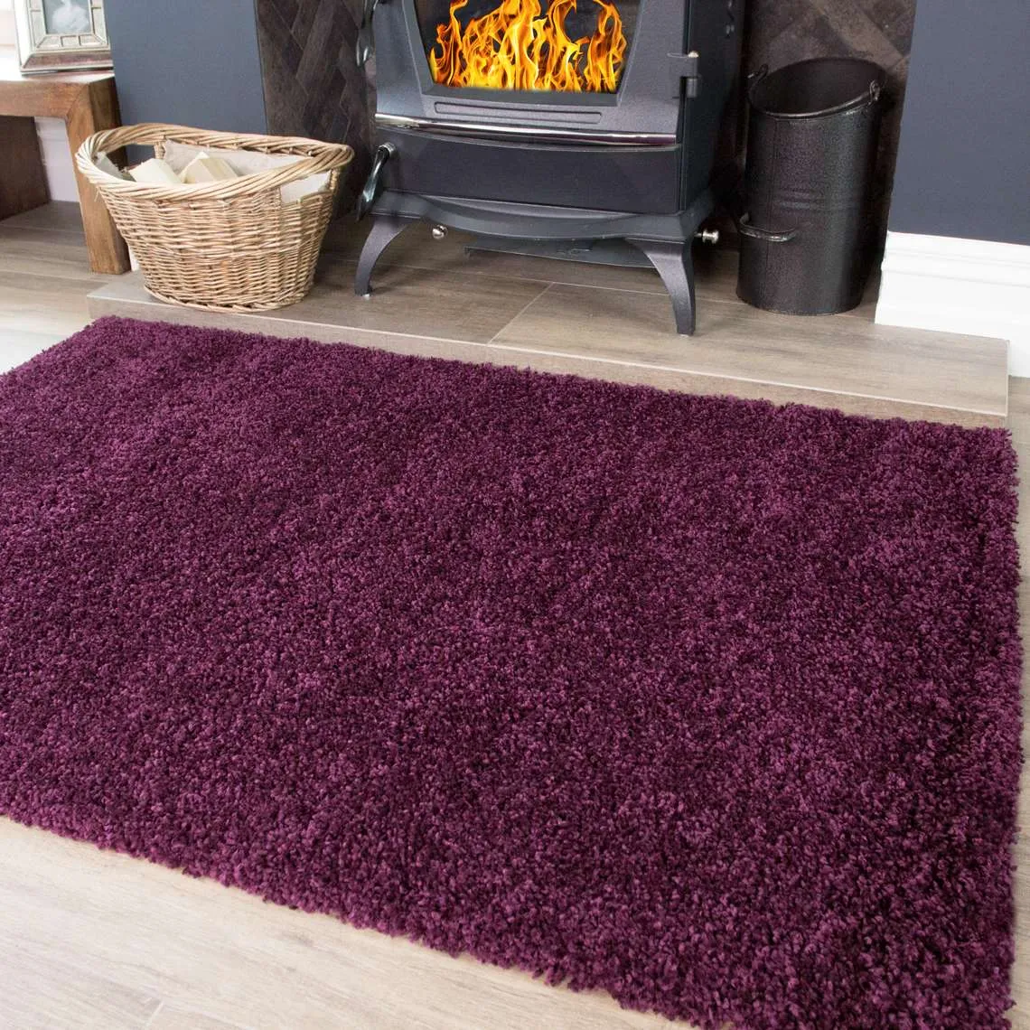 Plum Shaggy Runner Rug