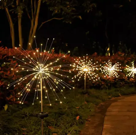 Quntis IP65 8-Models 200 Lights Solar Outdoor Garden Christmas Lights – Waterproof Stake Fairy Lights, Firework & Dandelion Designs for Holiday Lawn Décor