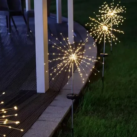 Quntis IP65 8-Models 200 Lights Solar Outdoor Garden Christmas Lights – Waterproof Stake Fairy Lights, Firework & Dandelion Designs for Holiday Lawn Décor