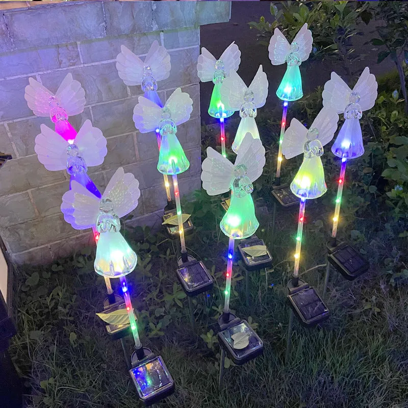 Quntis IP65 LED Solar Angel Lights – Waterproof Outdoor Christmas Decoration Stake Lights for Holiday Lawn & Garden Decor