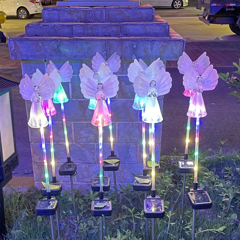 Quntis IP65 LED Solar Angel Lights – Waterproof Outdoor Christmas Decoration Stake Lights for Holiday Lawn & Garden Decor