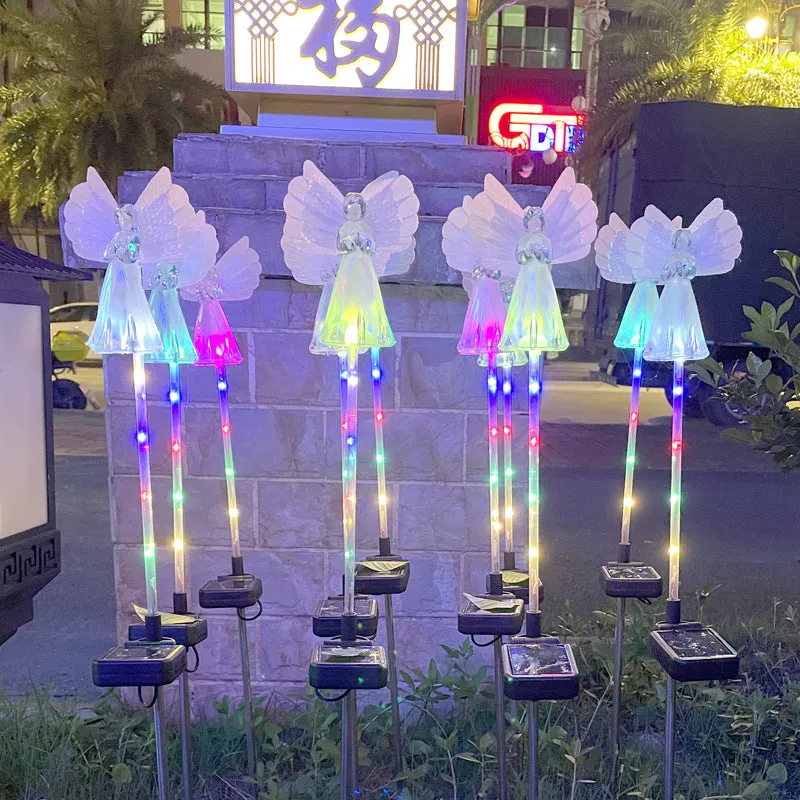 Quntis IP65 LED Solar Angel Lights – Waterproof Outdoor Christmas Decoration Stake Lights for Holiday Lawn & Garden Decor