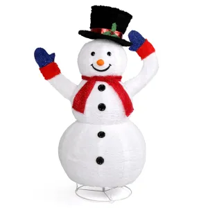 relaxed 4ft Lighted Pop-Up Snowman Christmas Snowman for Christmas Outdoor Decoration with Top Hat B