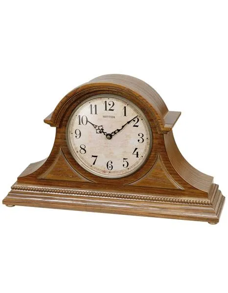 Rhythm Joyful Remington Traditional Musical Mantel Clock - Oak Case