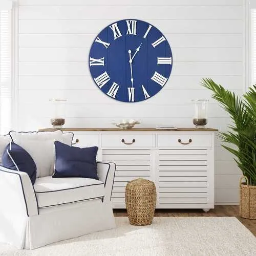 Round Blue Wall Clock