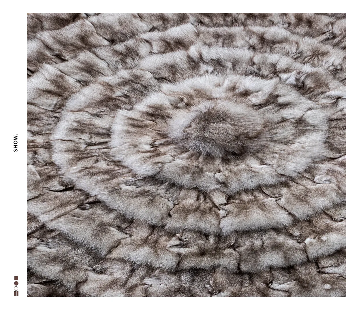 Round Real Saga Fox Fur Rugs Carpets