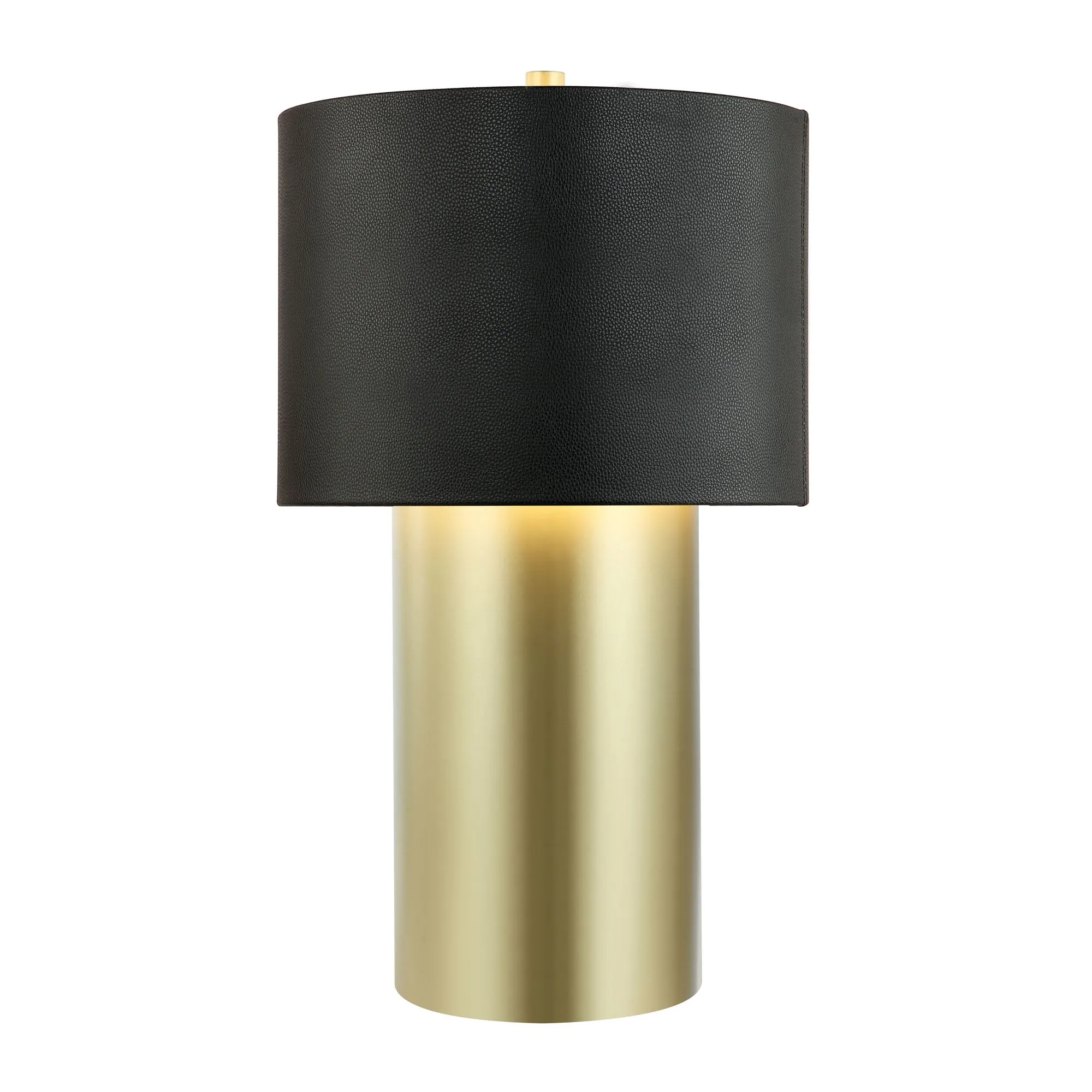 Secret Agent 368T01GOB 1-Light Table Lamp - Painted Gold/Black Leather