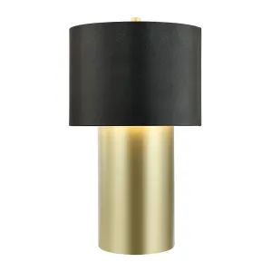 Secret Agent 368T01GOB 1-Light Table Lamp - Painted Gold/Black Leather