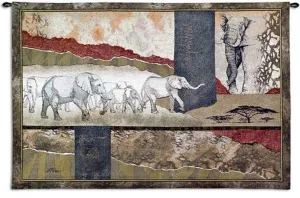 Serengeti Elephants Wall Tapestry by Joseph Poirier©