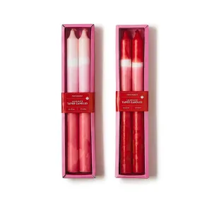 Set of 2 Color Block Taper Candles in Gift Box