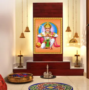 StickerYard God Hanuman Ji Wall Stickers for Pooja Room,Mandir Vinyl Stickers Standard Size 19X26INCH (Poster Without Frame)