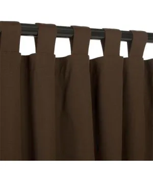 Sunbrella Outdoor Curtain With Tabs - Bay Brown