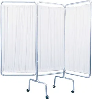 Three Panel Privacy Screen, White