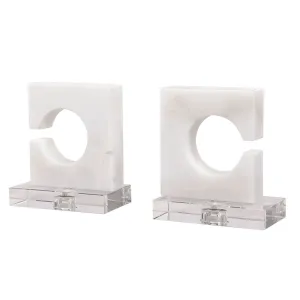 Uttermost Clarin White & Gray Bookends, S/2