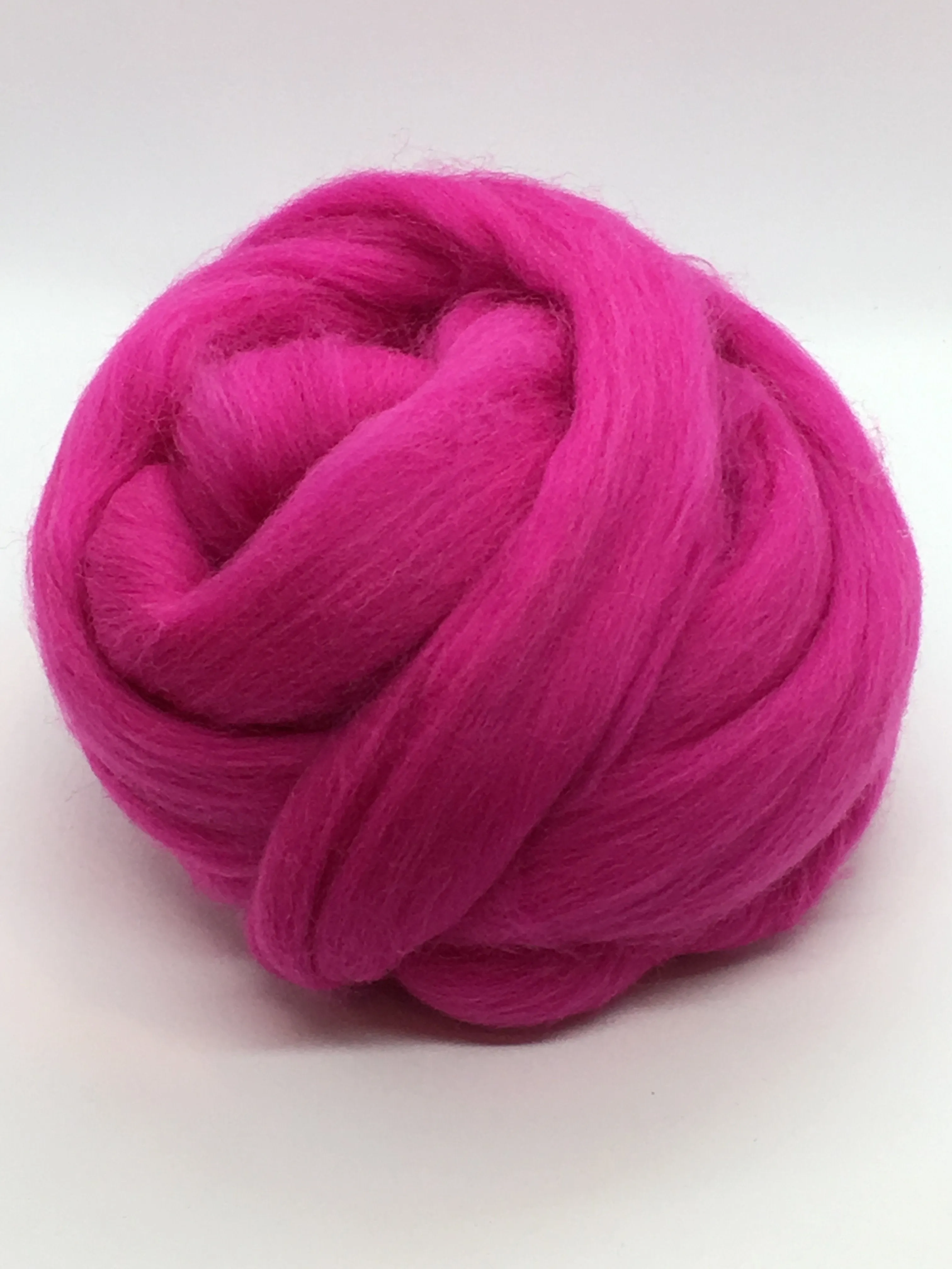 Vibrant Pink Wool Roving