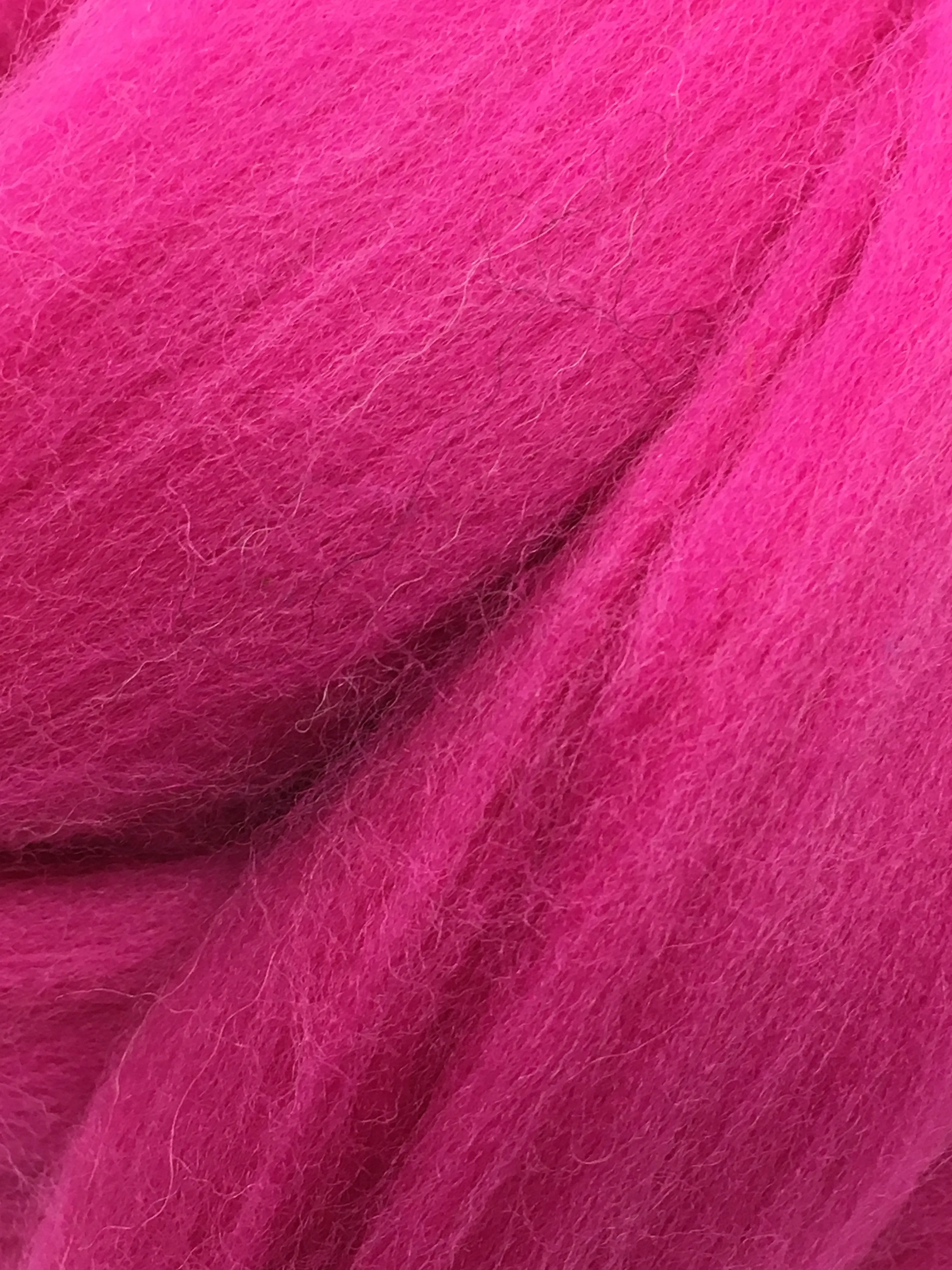 Vibrant Pink Wool Roving