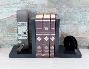 Vintage 16mm Camera Bookends - Keystone Model A7- DVD Holder - Movie Theater Décor - Movie Maker gift - Actor gift - Actress gift