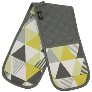 Vita Yellow Cotton Print Double Oven Mitts