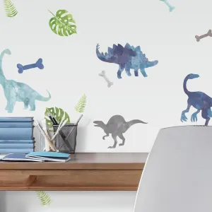 Watercolor Dinosaur Peel and Stick Wall Decals