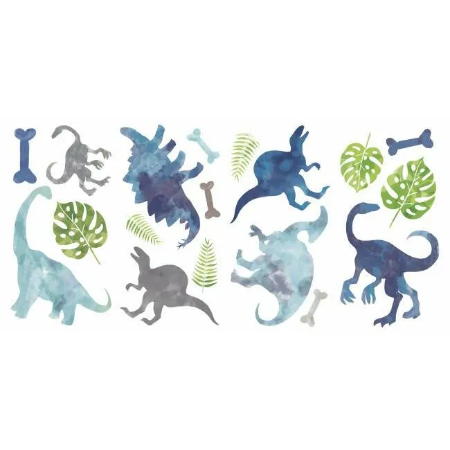 Watercolor Dinosaur Peel and Stick Wall Decals