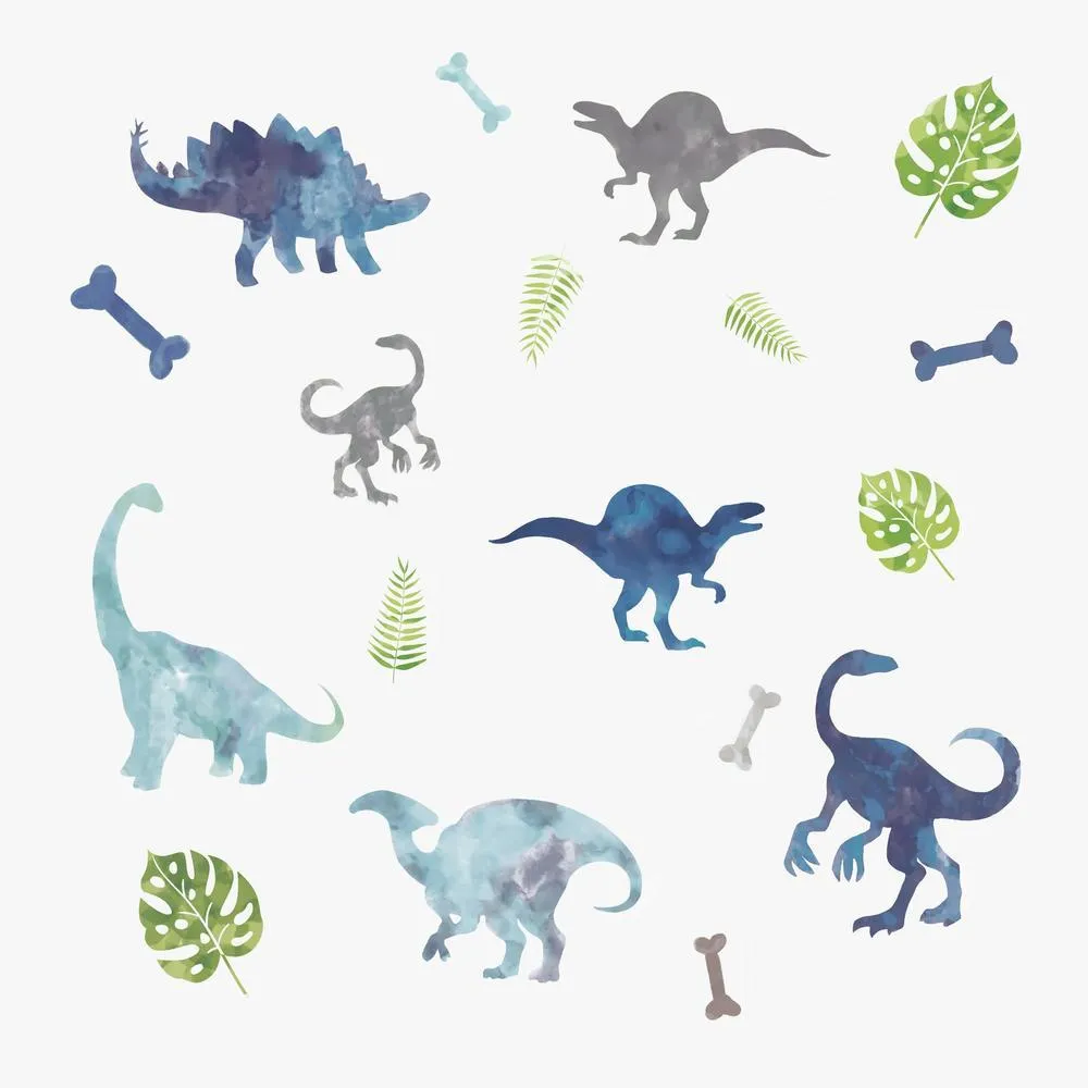 Watercolor Dinosaur Peel and Stick Wall Decals