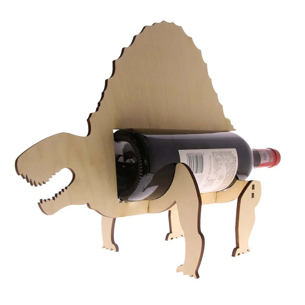 Wooden Dinosaur  Rack Dimetroden  Bottle Holder Modern  Storage Minimalist Novelty Gift Idea For  Lover