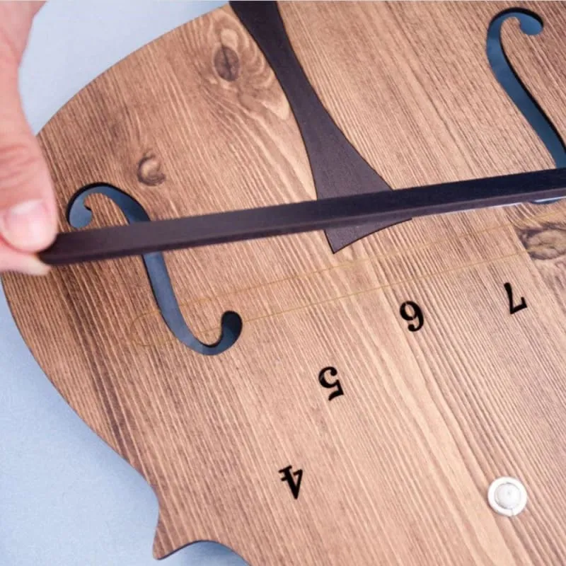 Wooden Violin Wall Clock