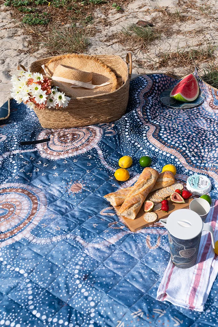 Yilawura (Night) Sand Free Premium Quilted Picnic Rug (150cm x 200cm)